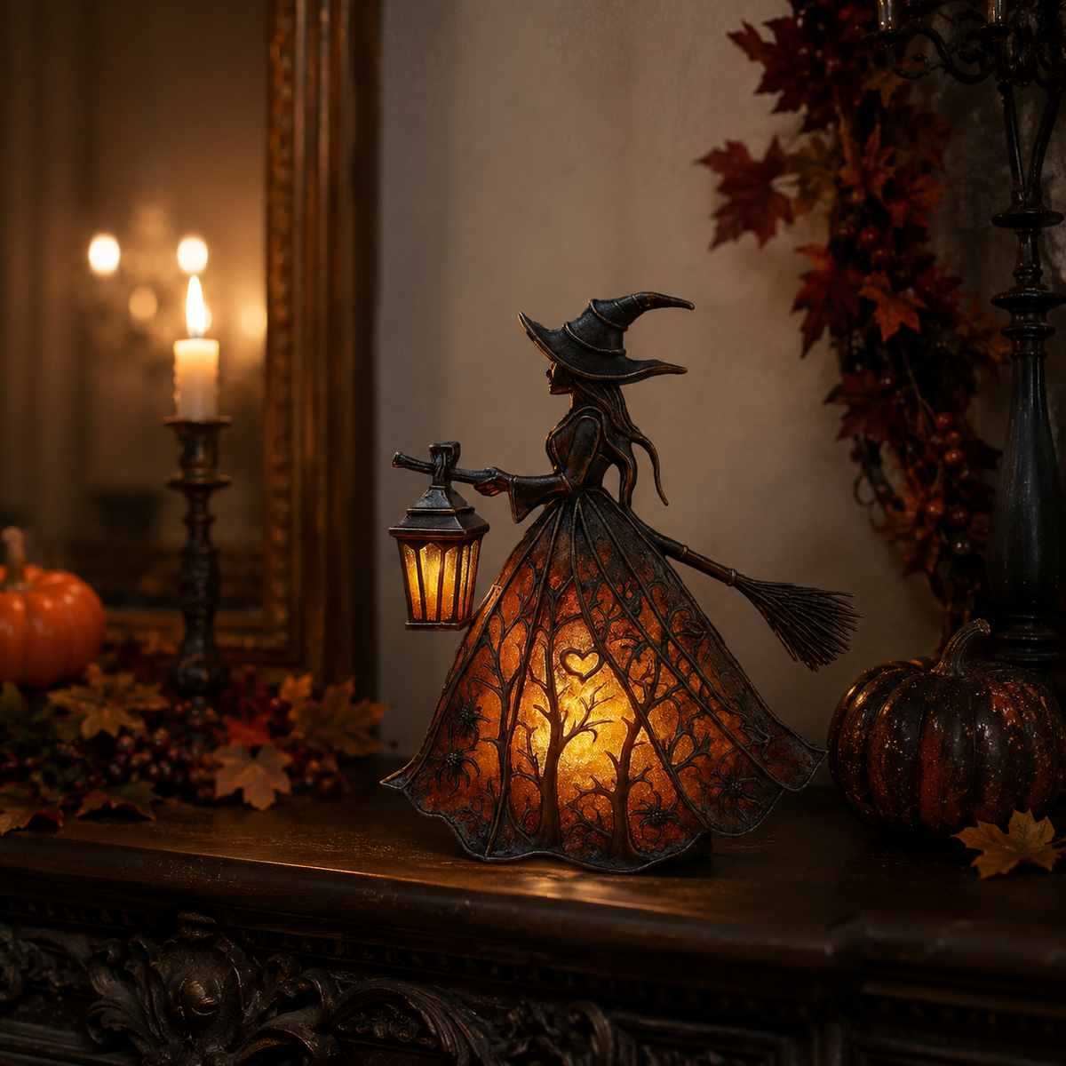 Gifts – Seasonal – Halloween : Figurine Sorcière Lumineuse USB - Décoration Gothique dans de Pantinoshop