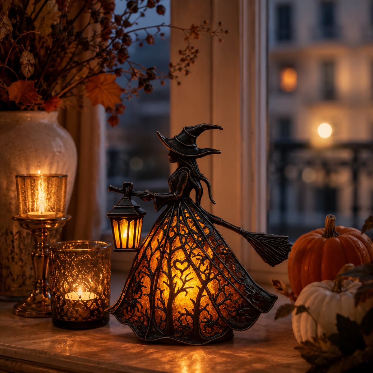 Gifts – Seasonal – Halloween : Figurine Sorcière Lumineuse USB - Décoration Gothique dans de Pantinoshop