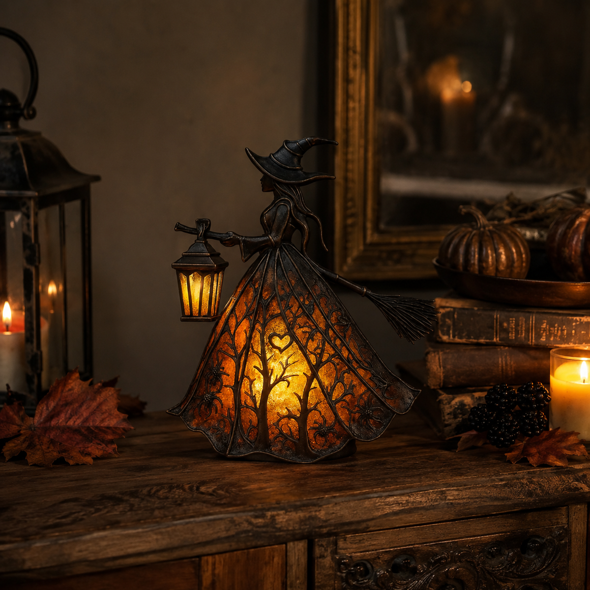 Gifts – Seasonal – Halloween : Figurine Sorcière Lumineuse USB - Décoration Gothique dans de Pantinoshop