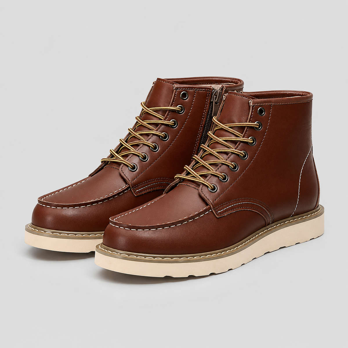 AS - Mens - Boots : Bottes lacées homme style vintage, confort robuste dans Marron foncé de KleefMode