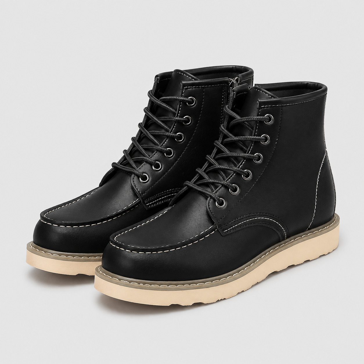 AS - Mens - Boots : Bottes lacées homme style vintage, confort robuste dans Noir de KleefMode