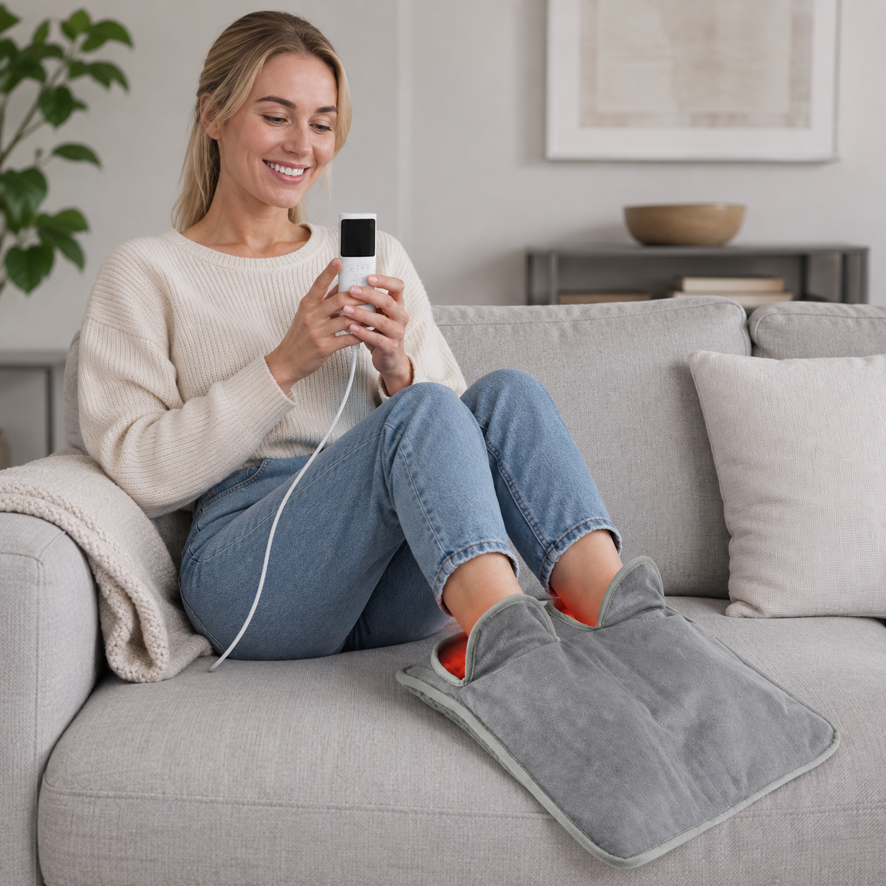 Electronics > Home Appliances > Kitchen Appliances : Chauffe-pieds électrique réconfortant - 9 paliers, gris 40 cm dans de Pantinoshop