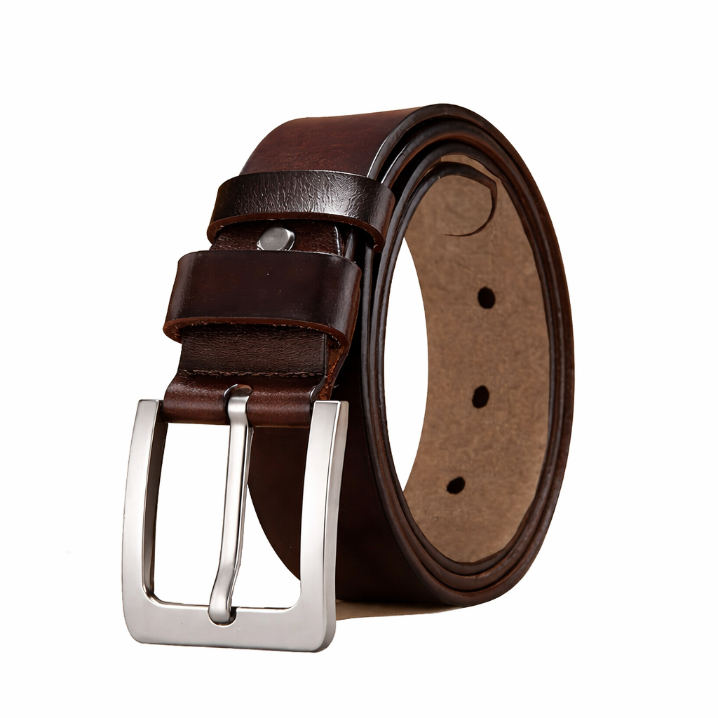 Sangle en Cuir de Bœuf Véritable Marron - Robuste et Durable pour Homme et Femme