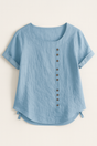 Blouse en Lin Boutonnée pour Femme - Légère, Respirante et Élégante