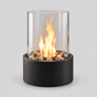 Lampe de table sans fil pour terrasse en aluminium noir avec effet flamme
