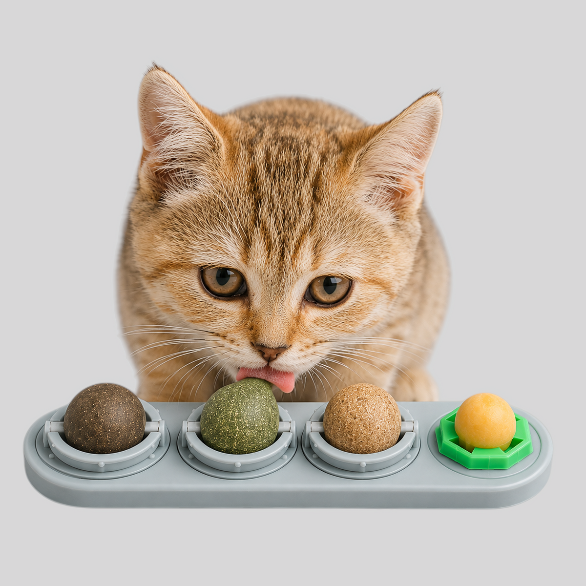 Jeu d'occupation félin à lécher - Boules rotatives enrichies