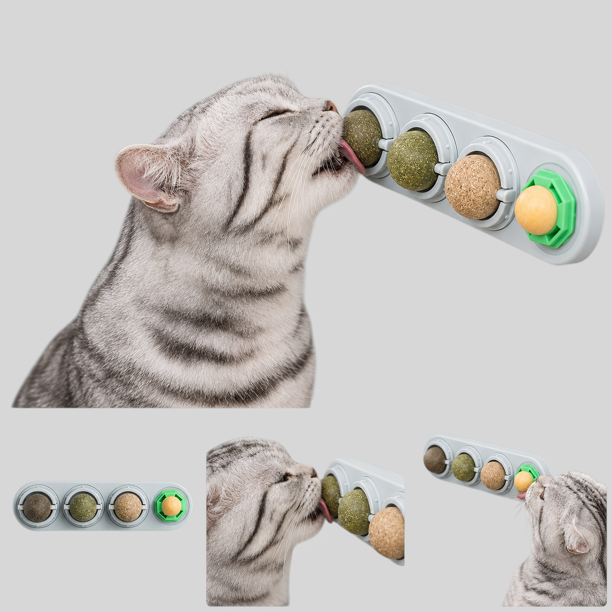 Jeu d'occupation félin à lécher - Boules rotatives enrichies