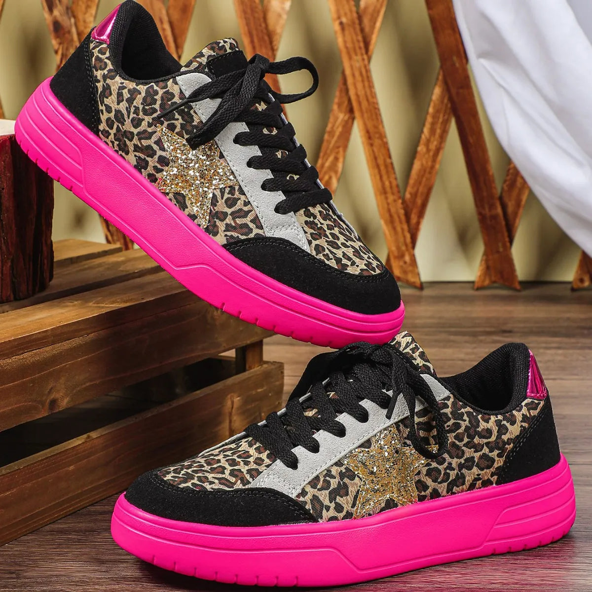 Chaussures de skateboard : Chaussure Skate Homme Tendance Imprimé Léopard dans de Marche Lino