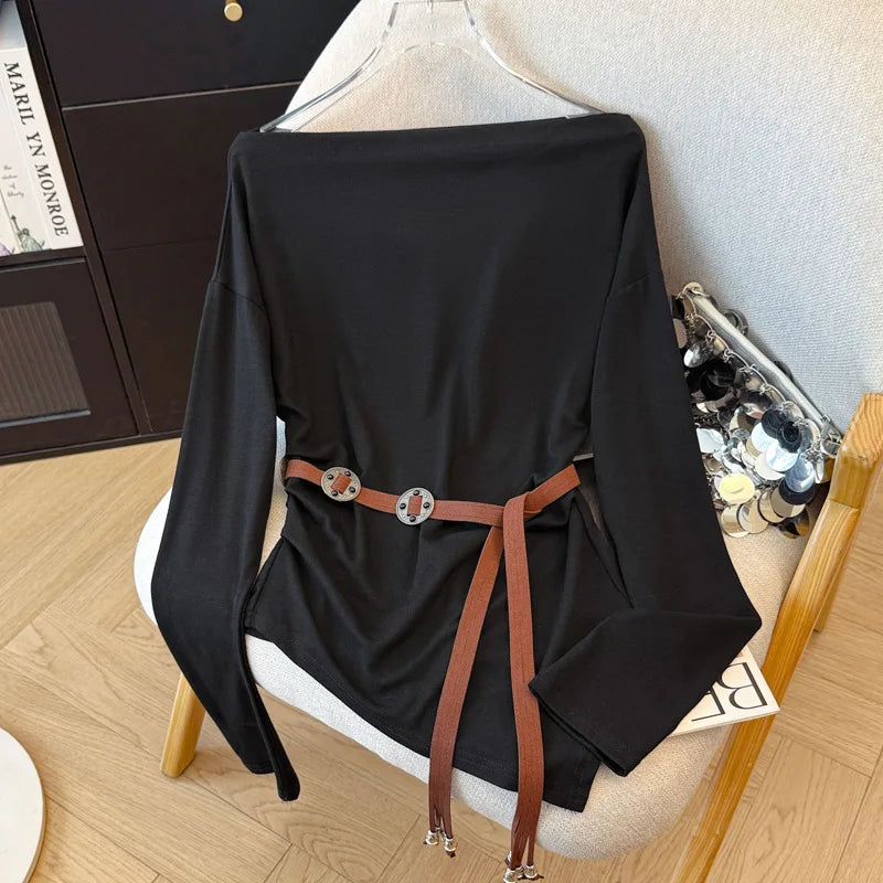 Chemise Décontractée Élégante à Épaules Dénudées 6