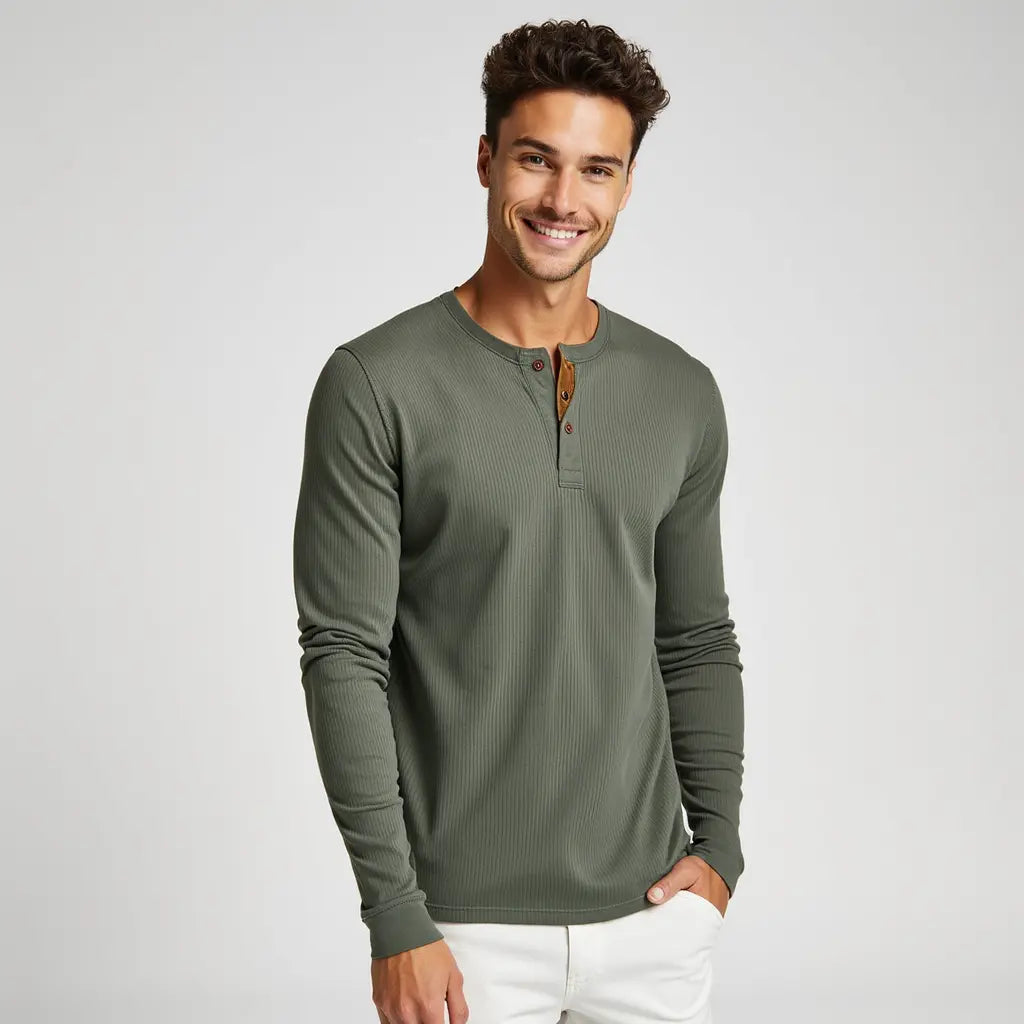 Chemise Homme Rayée à Manches Longues 1