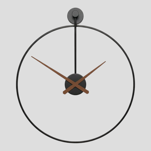 Horloges murales : Horloge Murale Ronde avec Aiguilles Silencieuses Métal dans Noir de Marche Lino