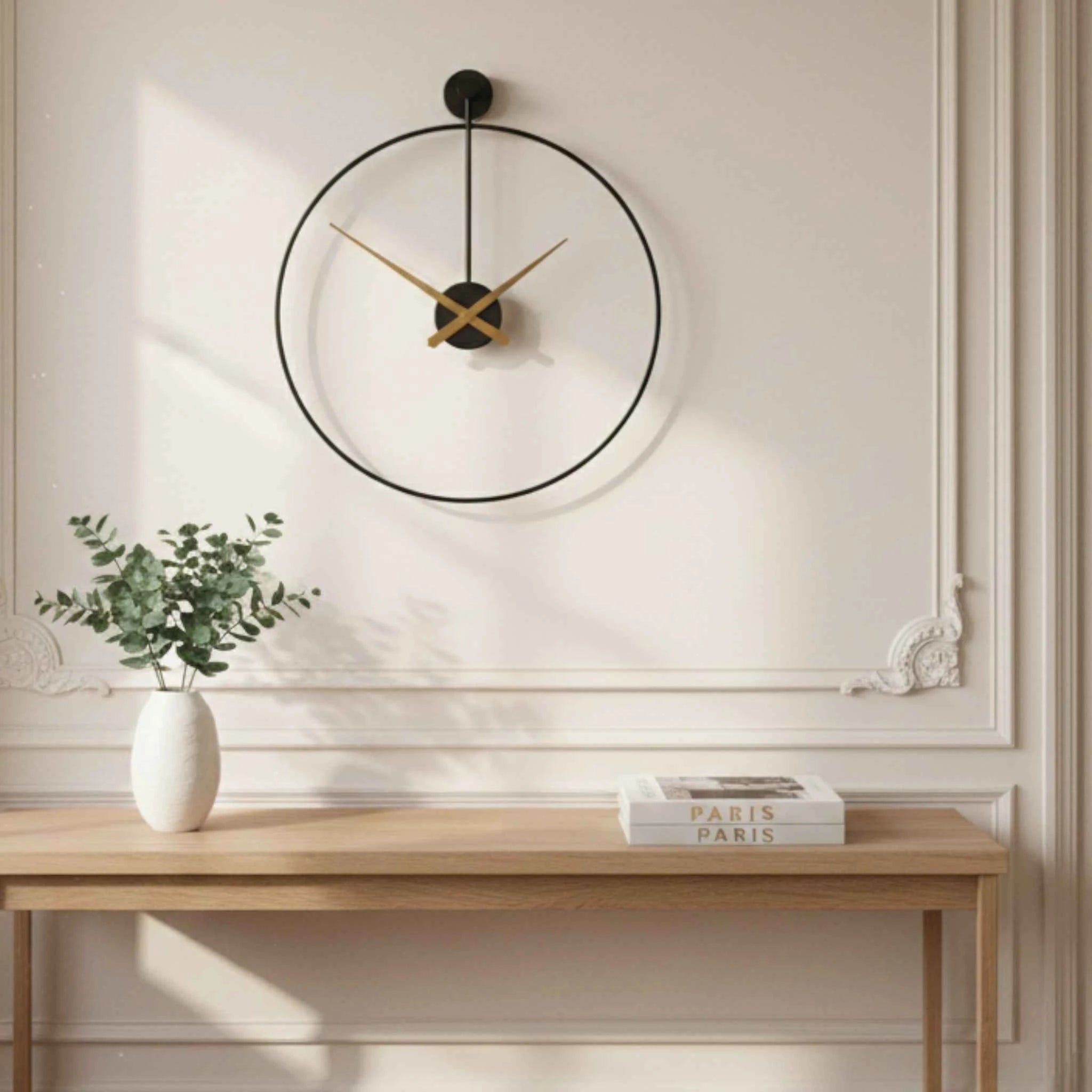 Horloges murales : Horloge Murale Ronde avec Aiguilles Silencieuses Métal dans de Marche Lino