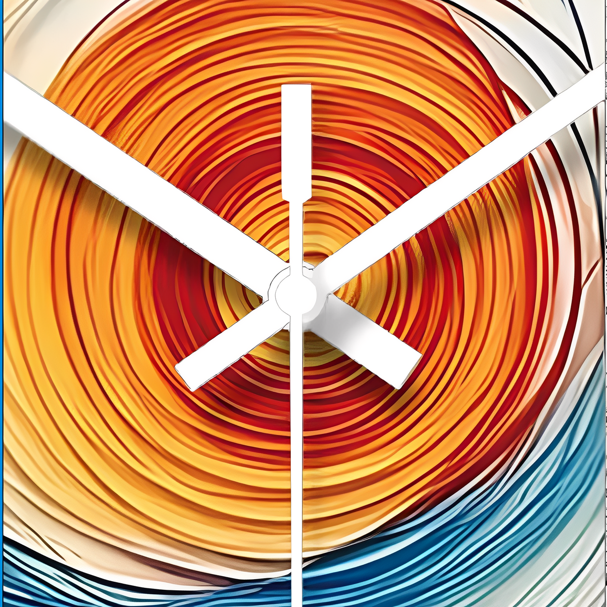 Horloges murales : Horloge Murale Abstraite à Spirale Colorée Verre dans de Marche Lino