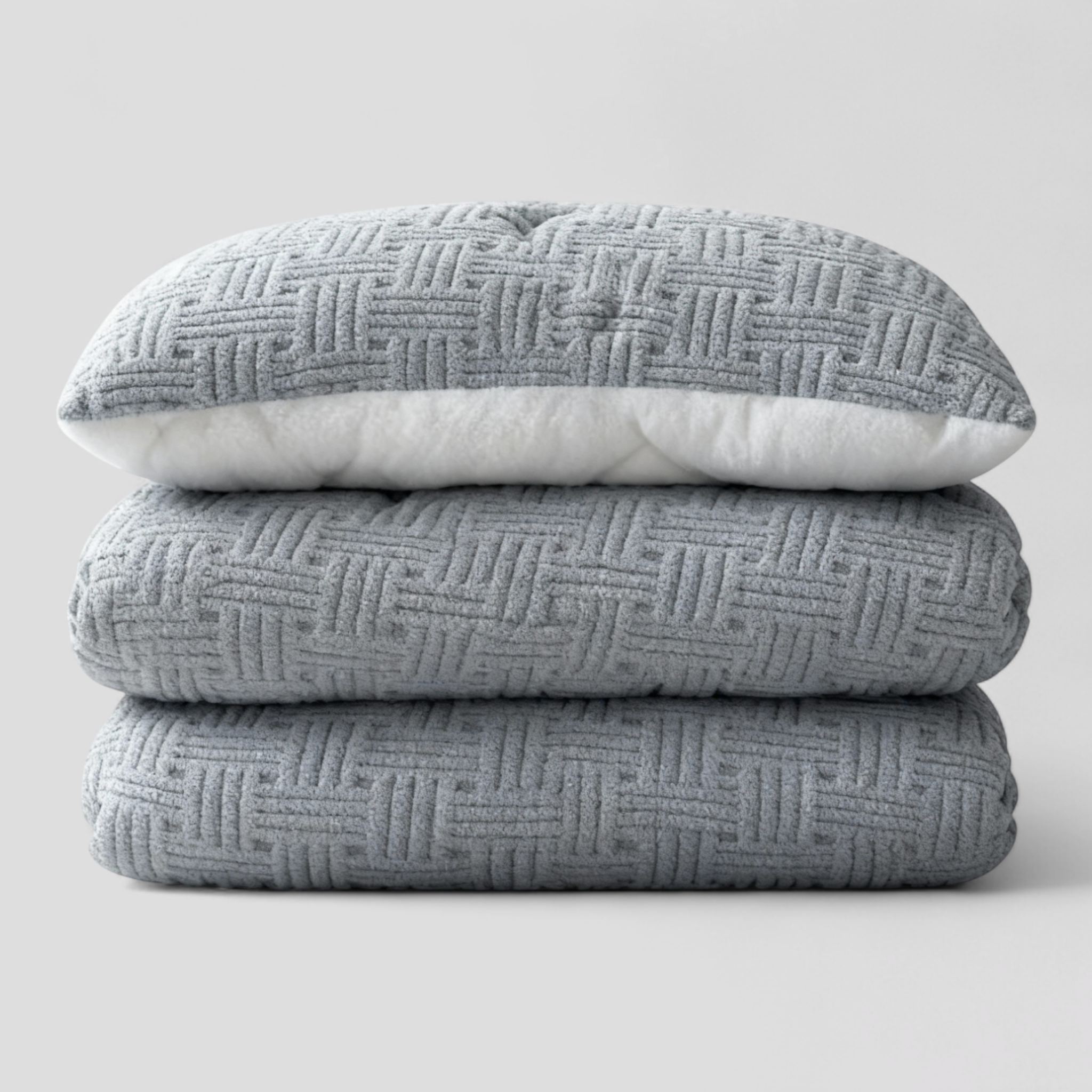 Literie : Couette Chaude en Laine Épaisse Literie Confort Thermique dans Gris de Marche Lino