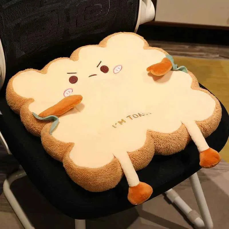Coussin Décoratif Toast 40x40 cm – Peluche Moelleuse pour Canapé ou Chaise
