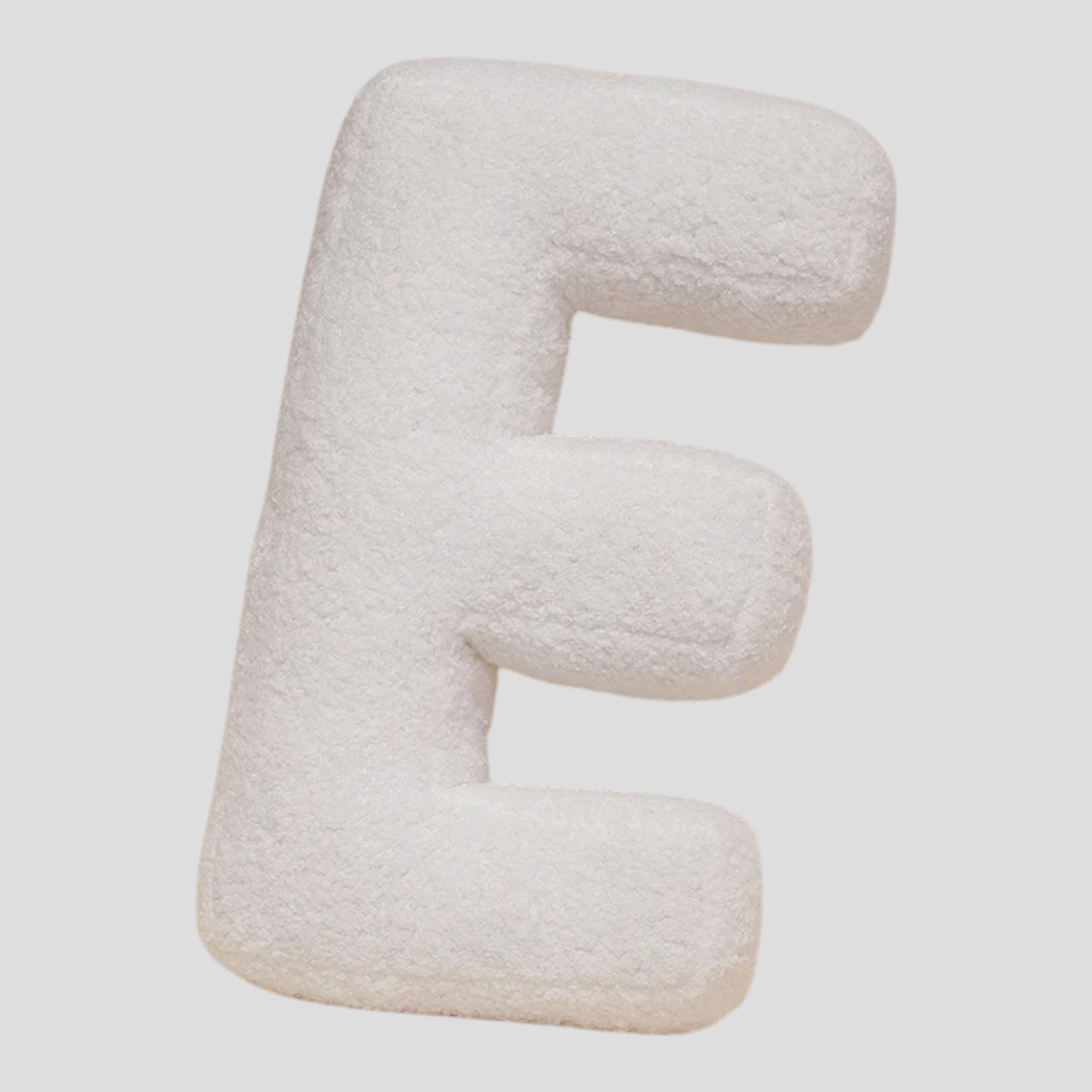 Coussins : Coussin Lettre en Peluche Coton - Alphabet Décoratif Blanc, 40 Cm dans Blanc E de Marche Lino