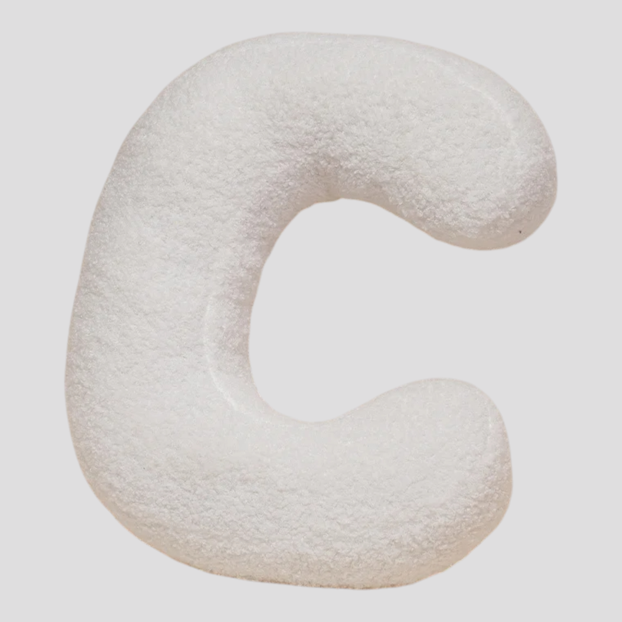 Coussins : Coussin Lettre en Peluche Coton - Alphabet Décoratif Blanc, 40 Cm dans Blanc C de Marche Lino