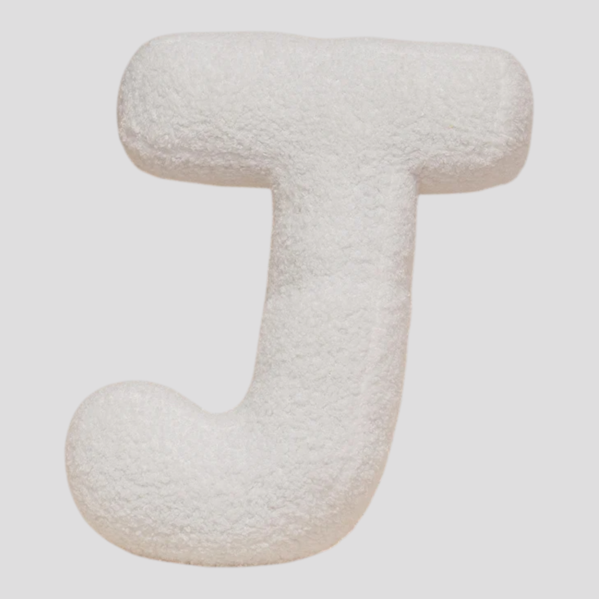 Coussins : Coussin Lettre en Peluche Coton - Alphabet Décoratif Blanc, 40 Cm dans Blanc J de Marche Lino
