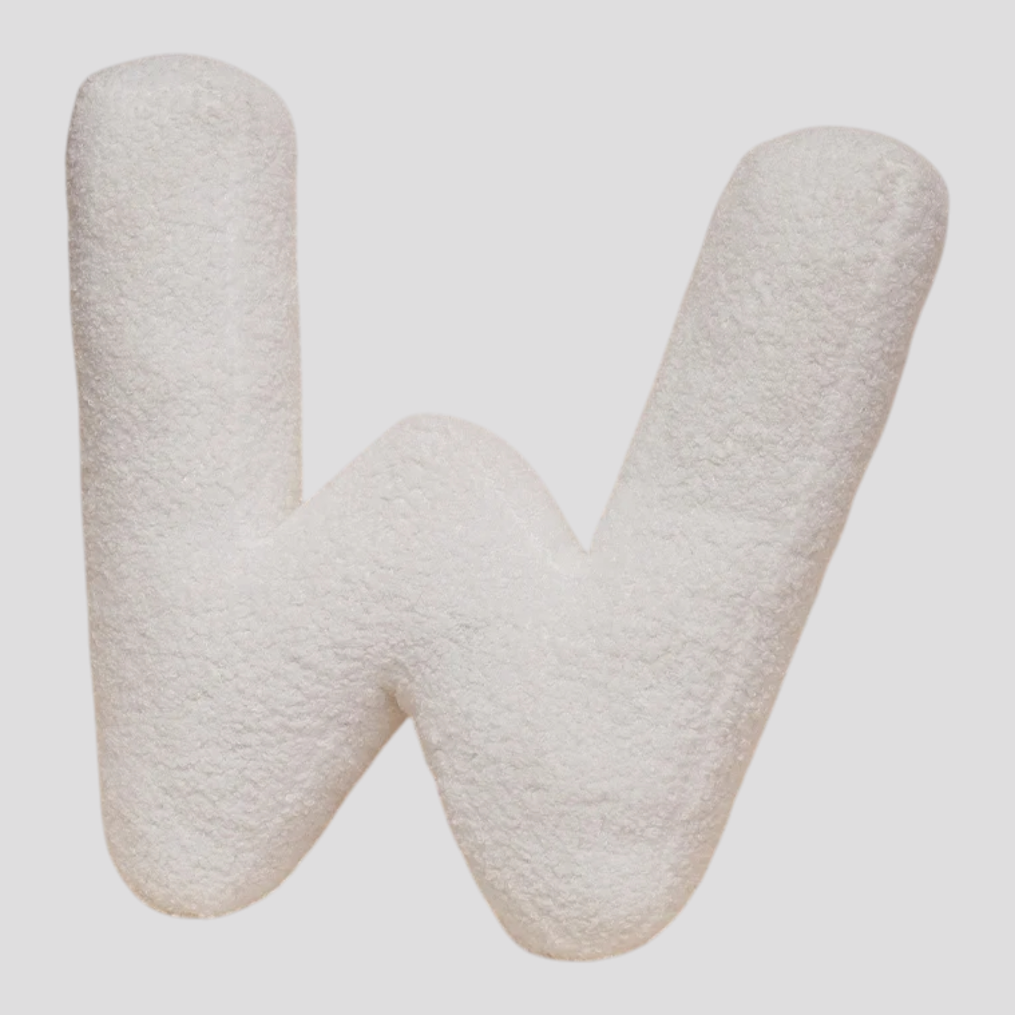 Coussins : Coussin Lettre en Peluche Coton - Alphabet Décoratif Blanc, 40 Cm dans Blanc W de Marche Lino