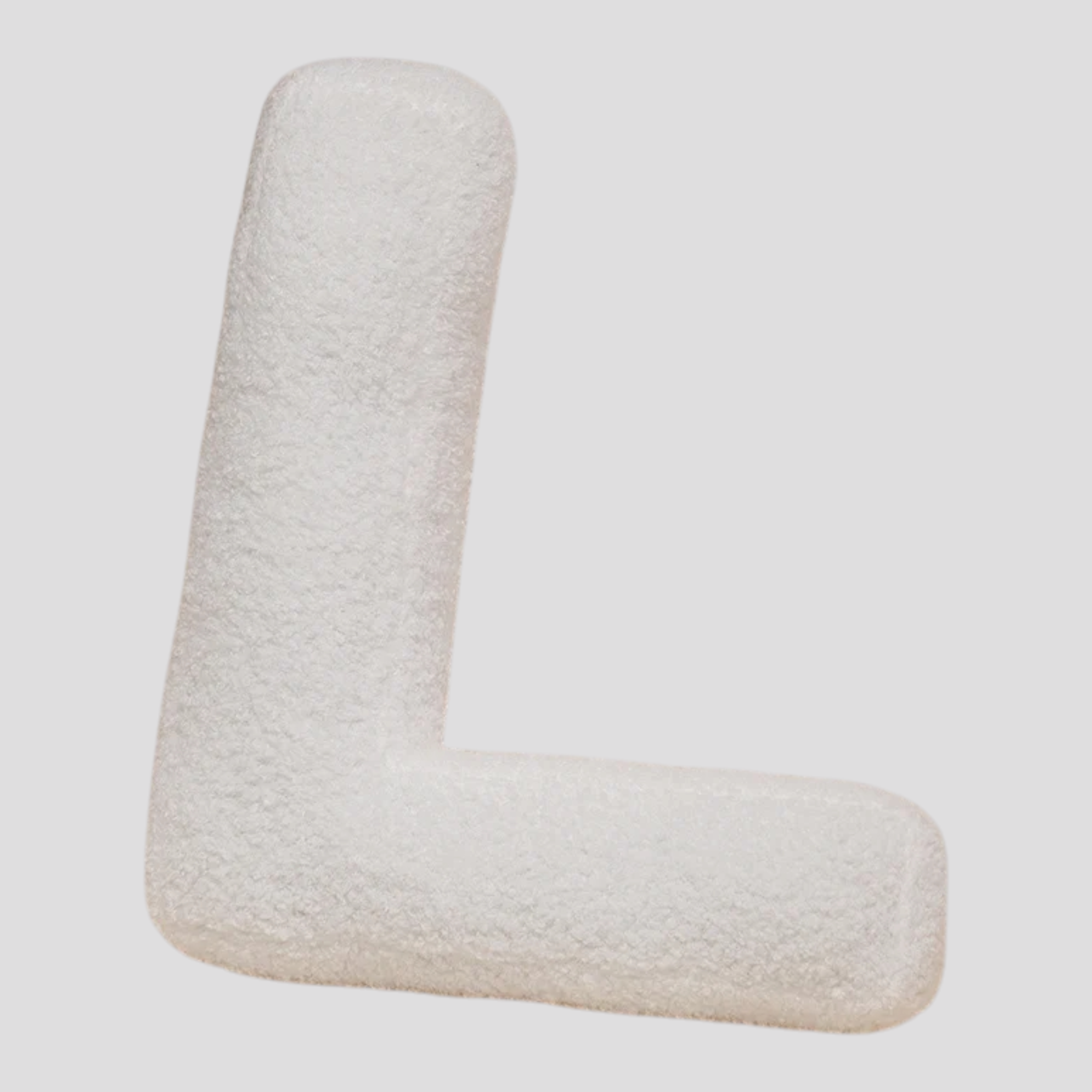 Coussins : Coussin Lettre en Peluche Coton - Alphabet Décoratif Blanc, 40 Cm dans Blanc L de Marche Lino