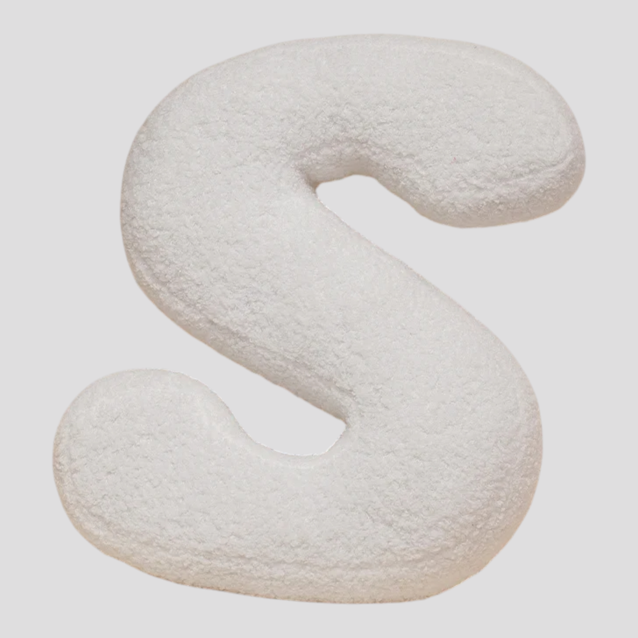 Coussins : Coussin Lettre en Peluche Coton - Alphabet Décoratif Blanc, 40 Cm dans Blanc S de Marche Lino
