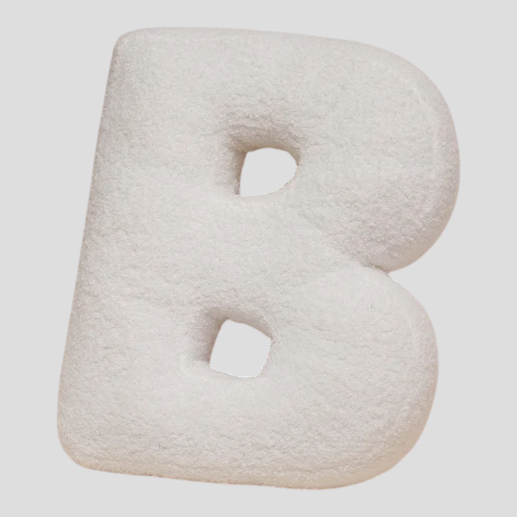 Coussins : Coussin Lettre en Peluche Coton - Alphabet Décoratif Blanc, 40 Cm dans Blanc B de Marche Lino