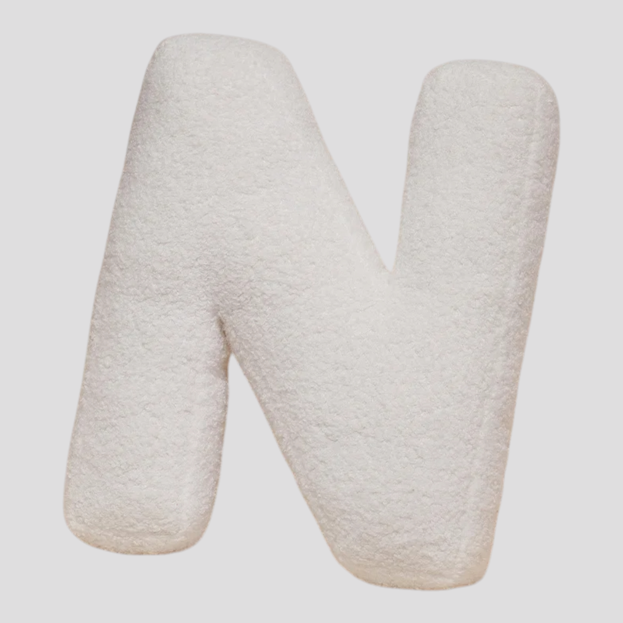 Coussins : Coussin Lettre en Peluche Coton - Alphabet Décoratif Blanc, 40 Cm dans Blanc N de Marche Lino