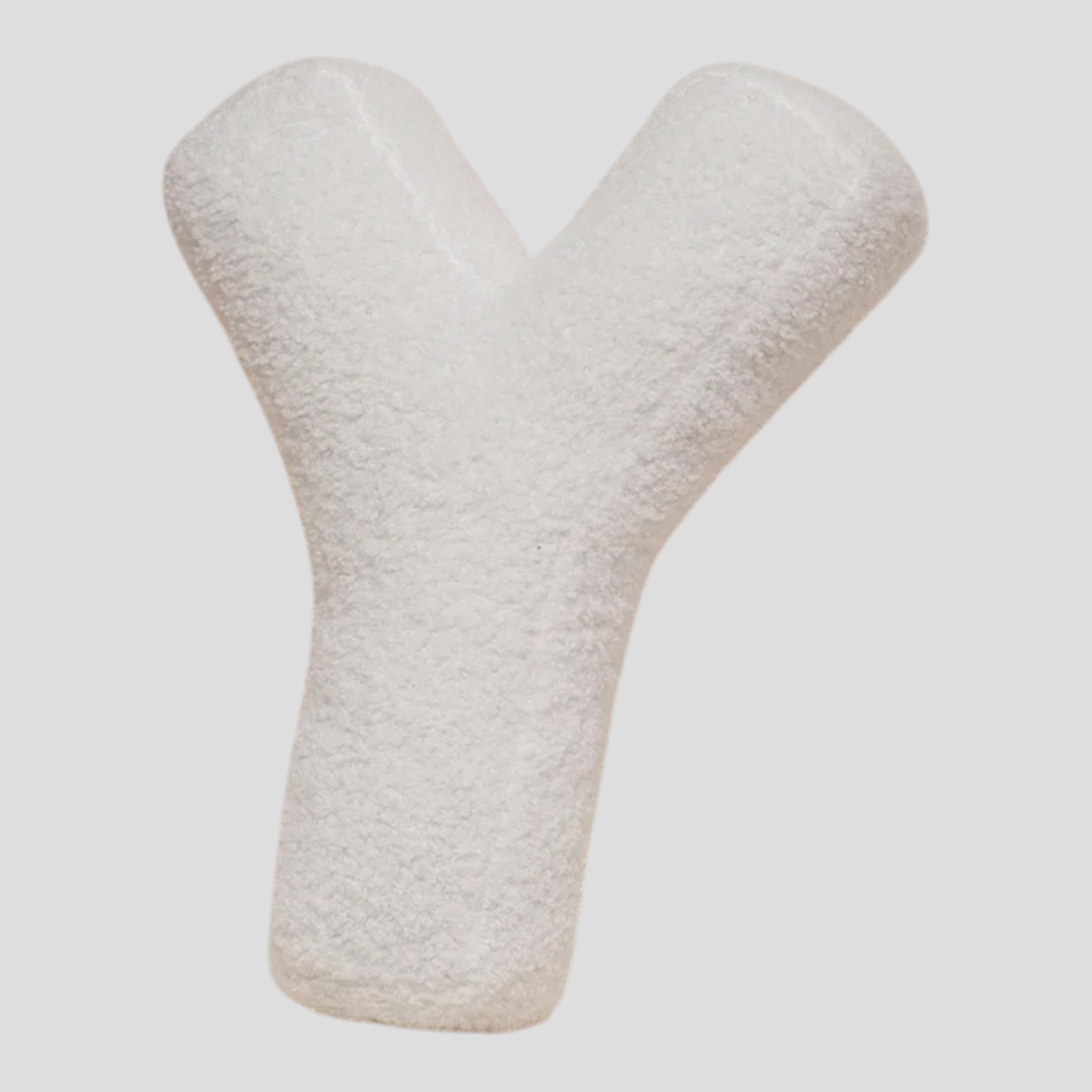 Coussins : Coussin Lettre en Peluche Coton - Alphabet Décoratif Blanc, 40 Cm dans Blanc Y de Marche Lino