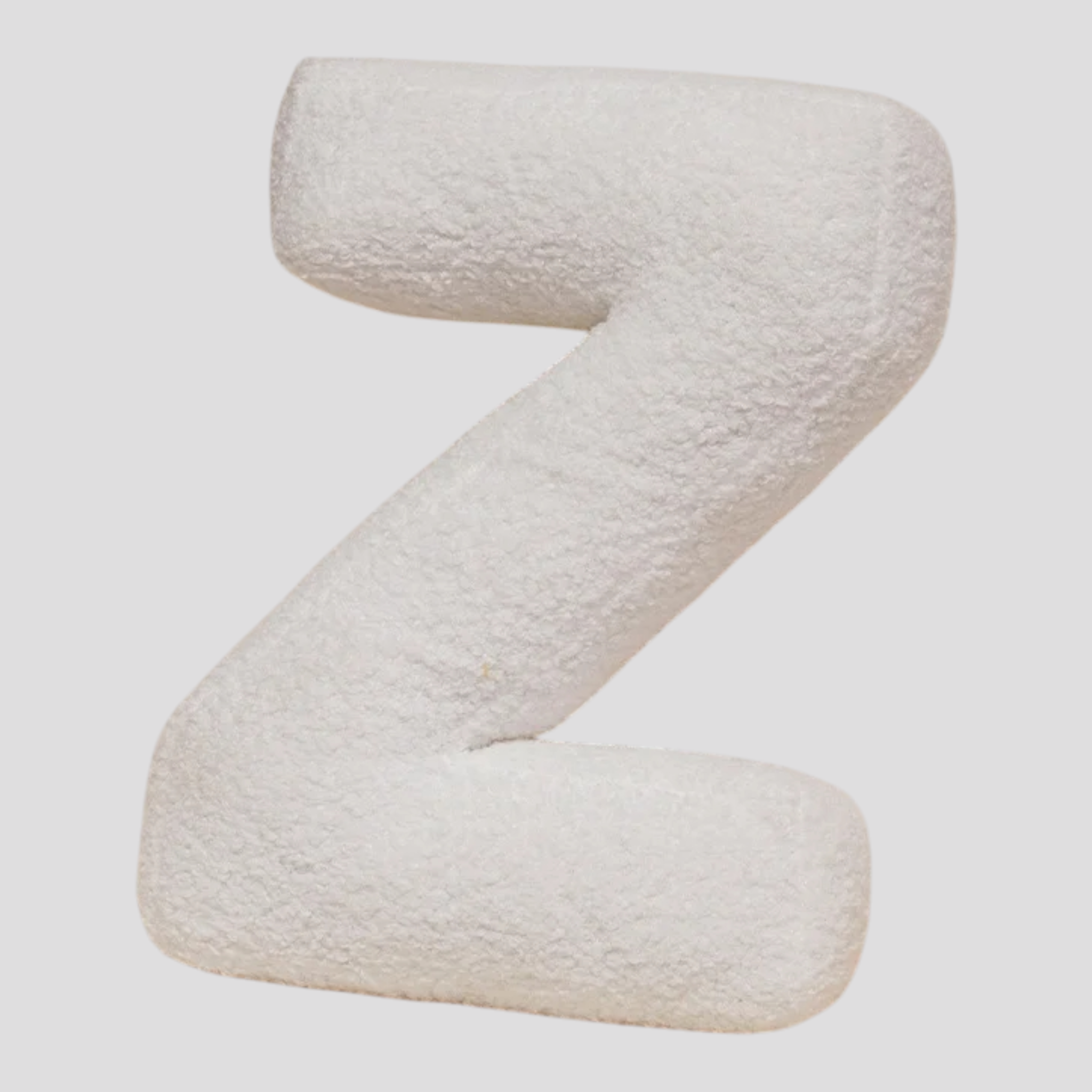 Coussins : Coussin Lettre en Peluche Coton - Alphabet Décoratif Blanc, 40 Cm dans Blanc Z de Marche Lino