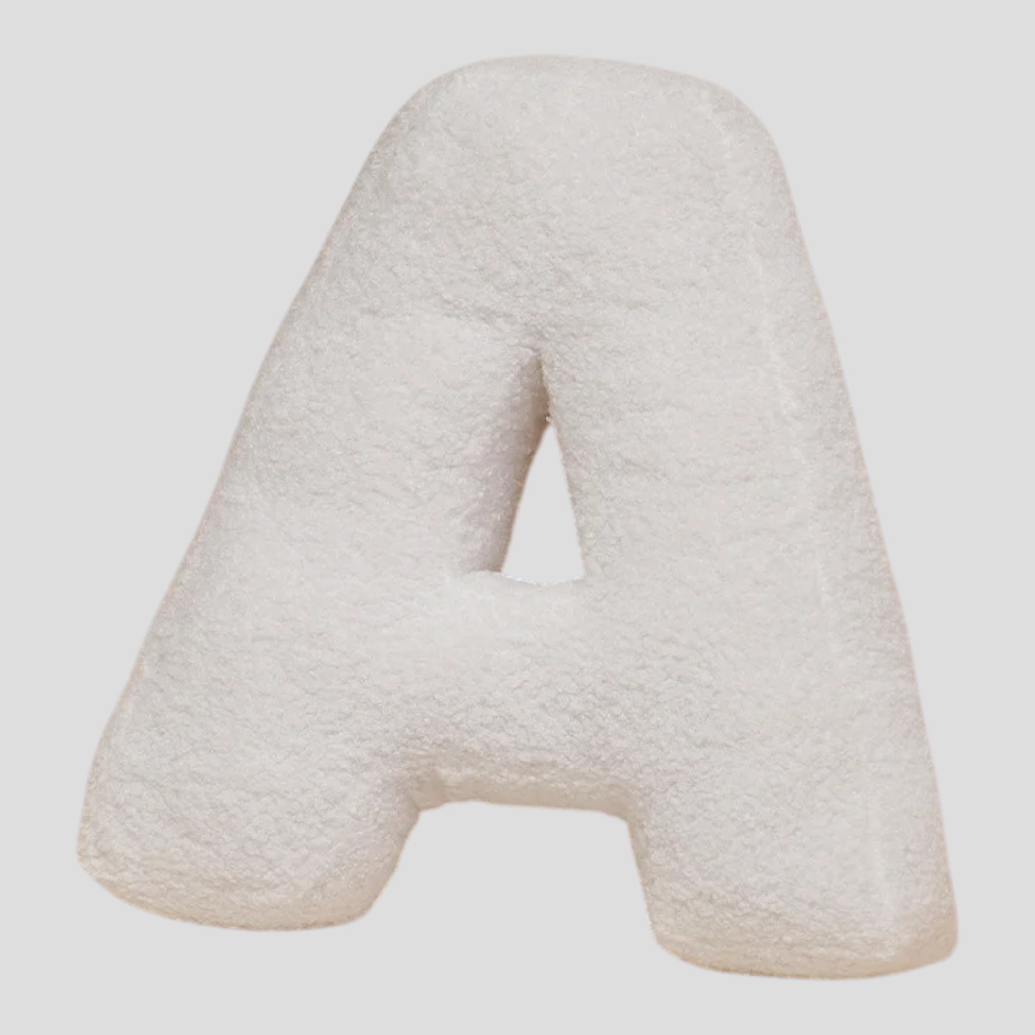 Coussins : Coussin Lettre en Peluche Coton - Alphabet Décoratif Blanc, 40 Cm dans Blanc A de Marche Lino