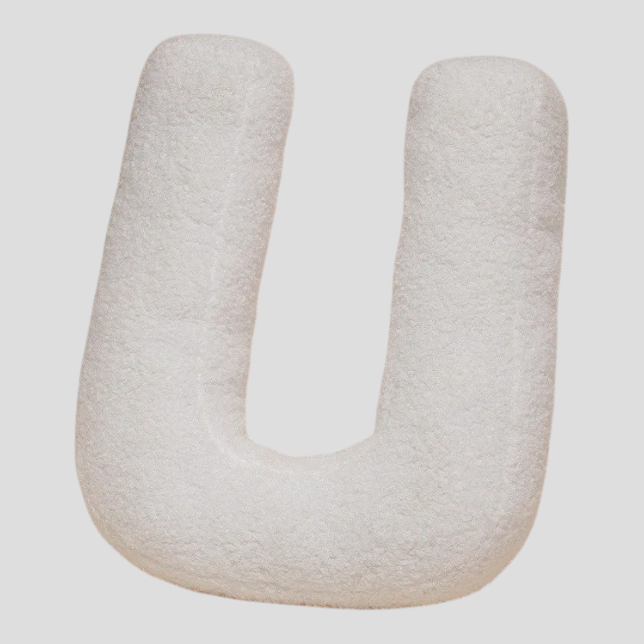 Coussins : Coussin Lettre en Peluche Coton - Alphabet Décoratif Blanc, 40 Cm dans Blanc U de Marche Lino