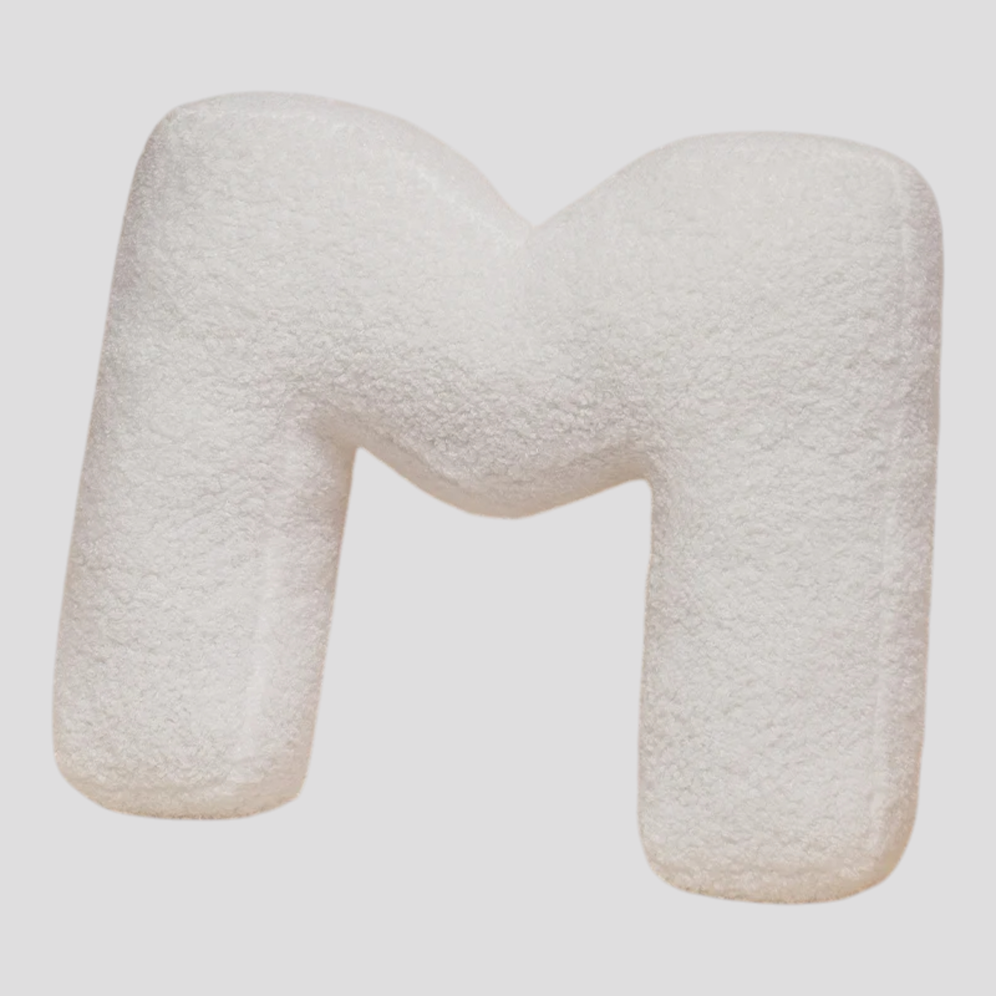 Coussins : Coussin Lettre en Peluche Coton - Alphabet Décoratif Blanc, 40 Cm dans Blanc M de Marche Lino