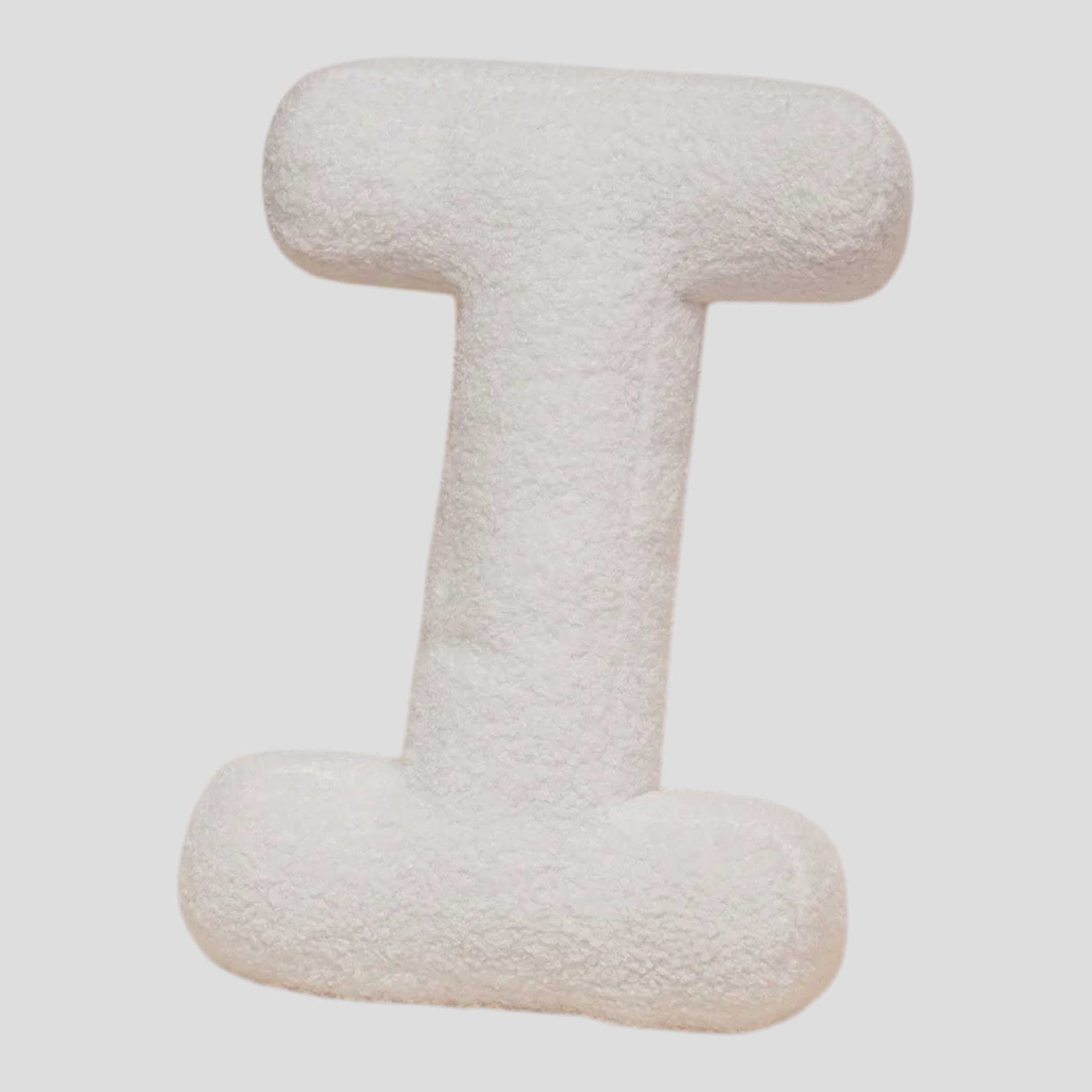 Coussins : Coussin Lettre en Peluche Coton - Alphabet Décoratif Blanc, 40 Cm dans Blanc I de Marche Lino