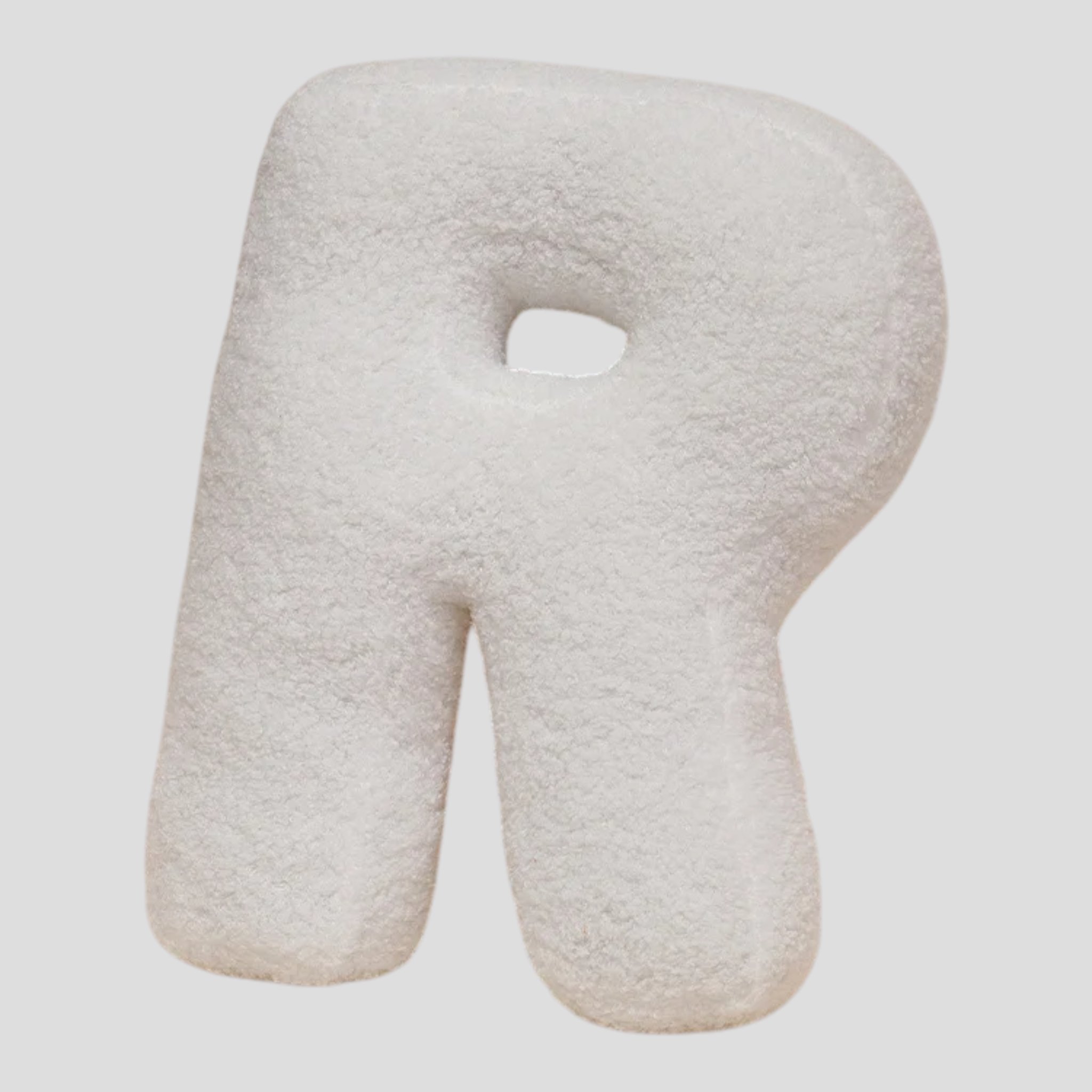 Coussins : Coussin Lettre en Peluche Coton - Alphabet Décoratif Blanc, 40 Cm dans Blanc R de Marche Lino