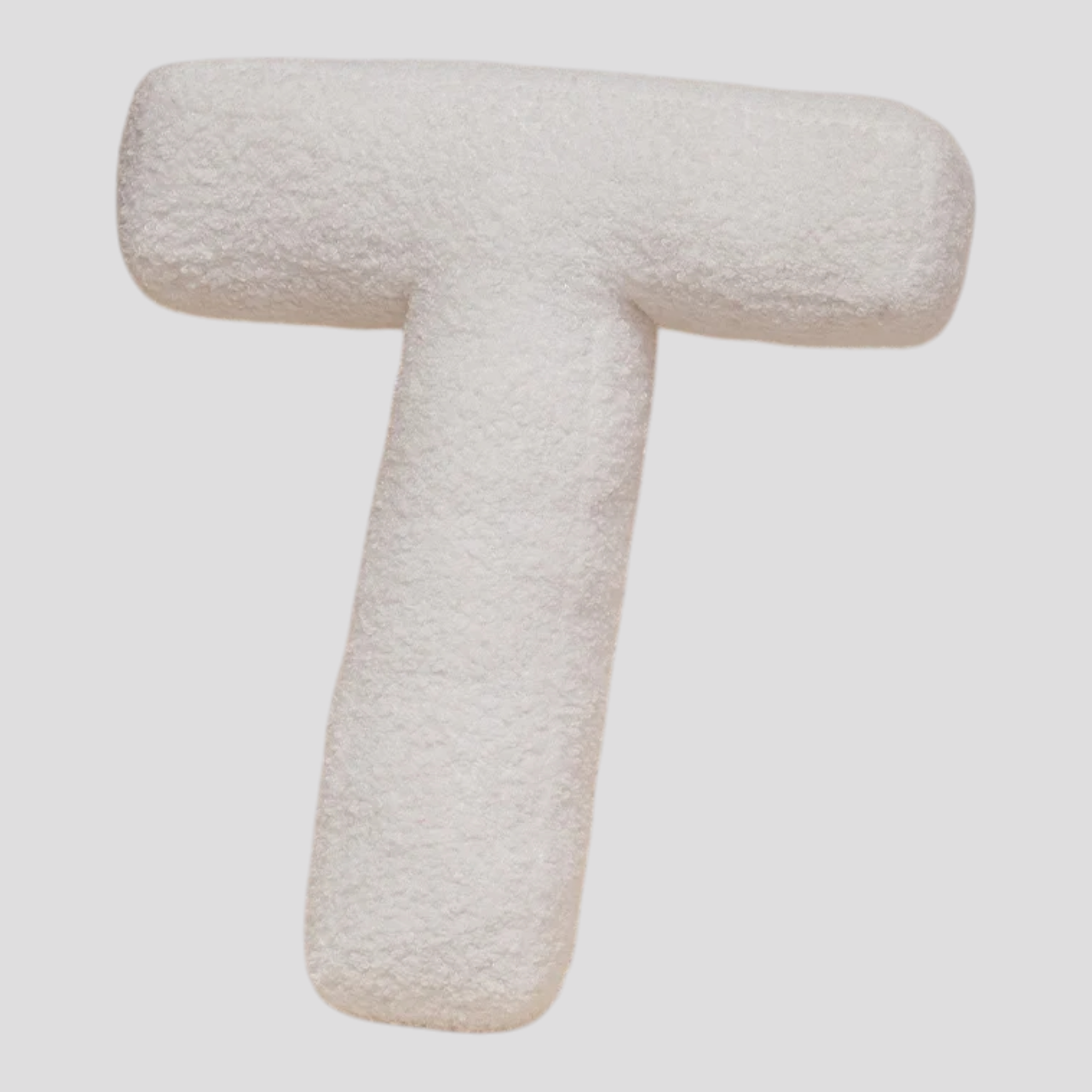 Coussins : Coussin Lettre en Peluche Coton - Alphabet Décoratif Blanc, 40 Cm dans Blanc T de Marche Lino