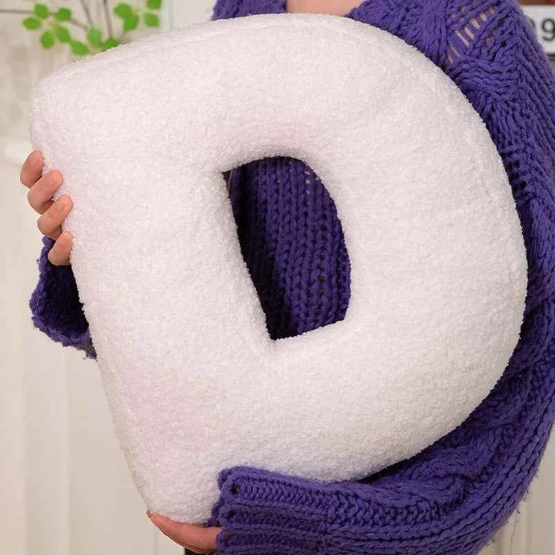 Coussins : Coussin Lettre en Peluche Coton - Alphabet Décoratif Blanc, 40 Cm dans de Marche Lino