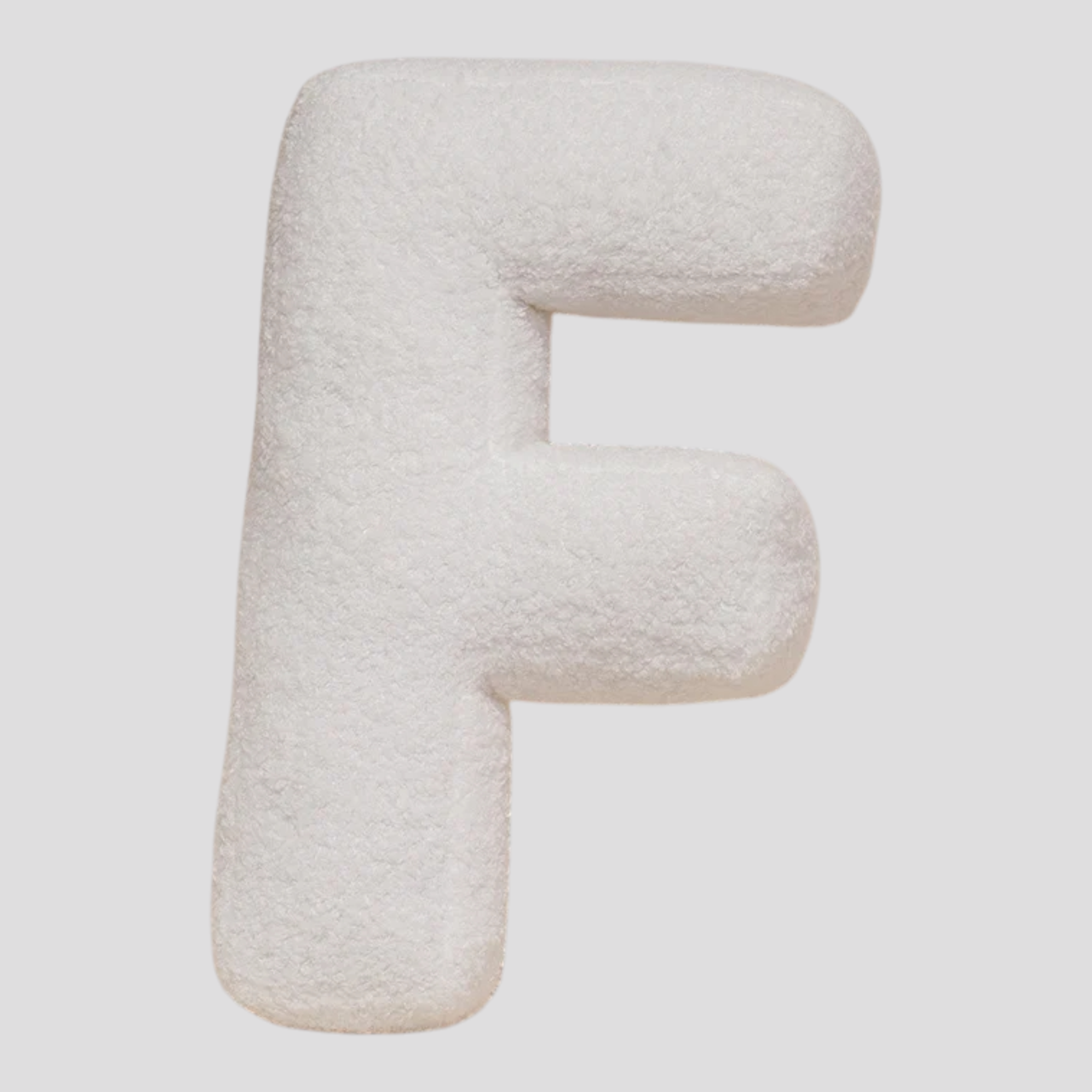 Coussins : Coussin Lettre en Peluche Coton - Alphabet Décoratif Blanc, 40 Cm dans Blanc F de Marche Lino