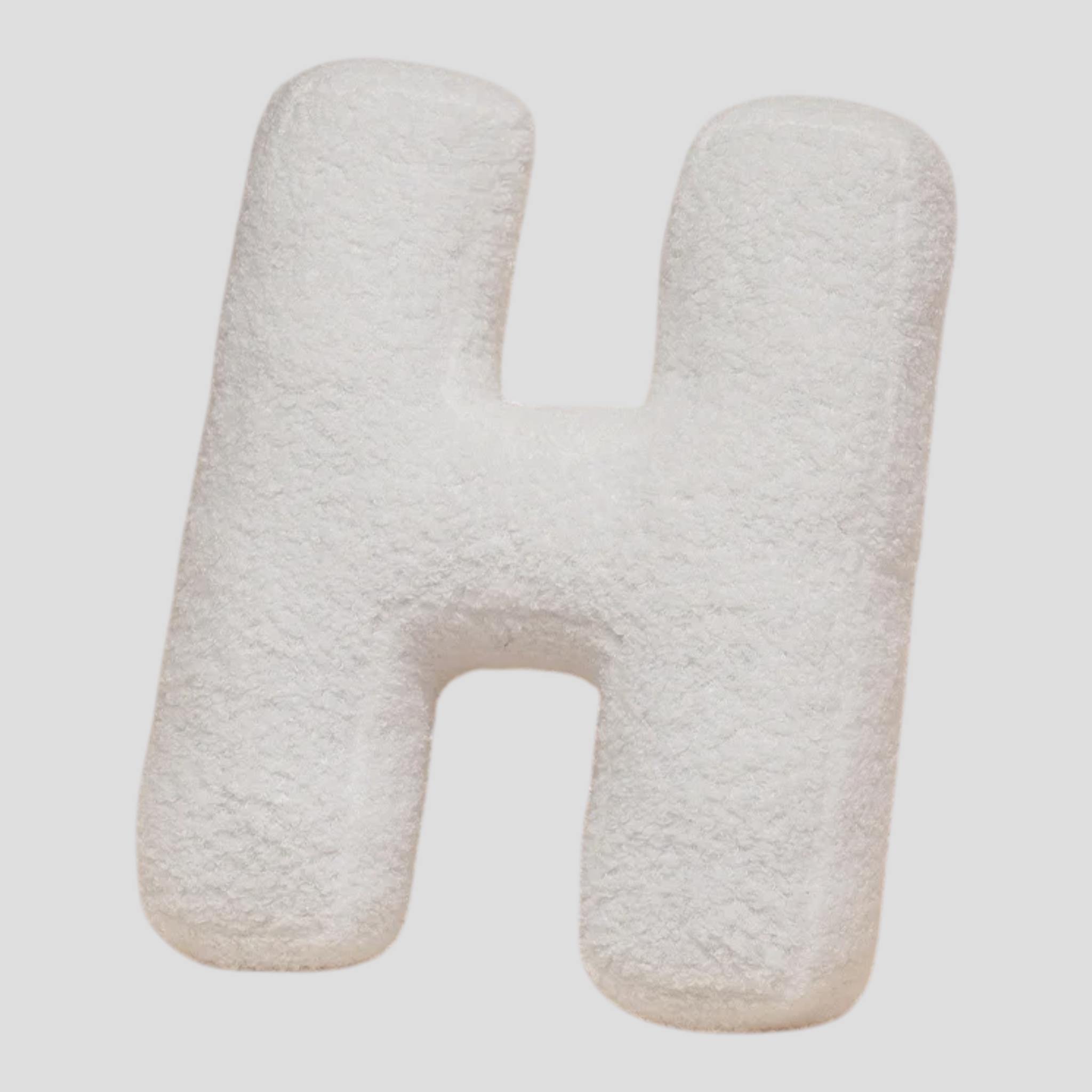 Coussins : Coussin Lettre en Peluche Coton - Alphabet Décoratif Blanc, 40 Cm dans Blanc H de Marche Lino