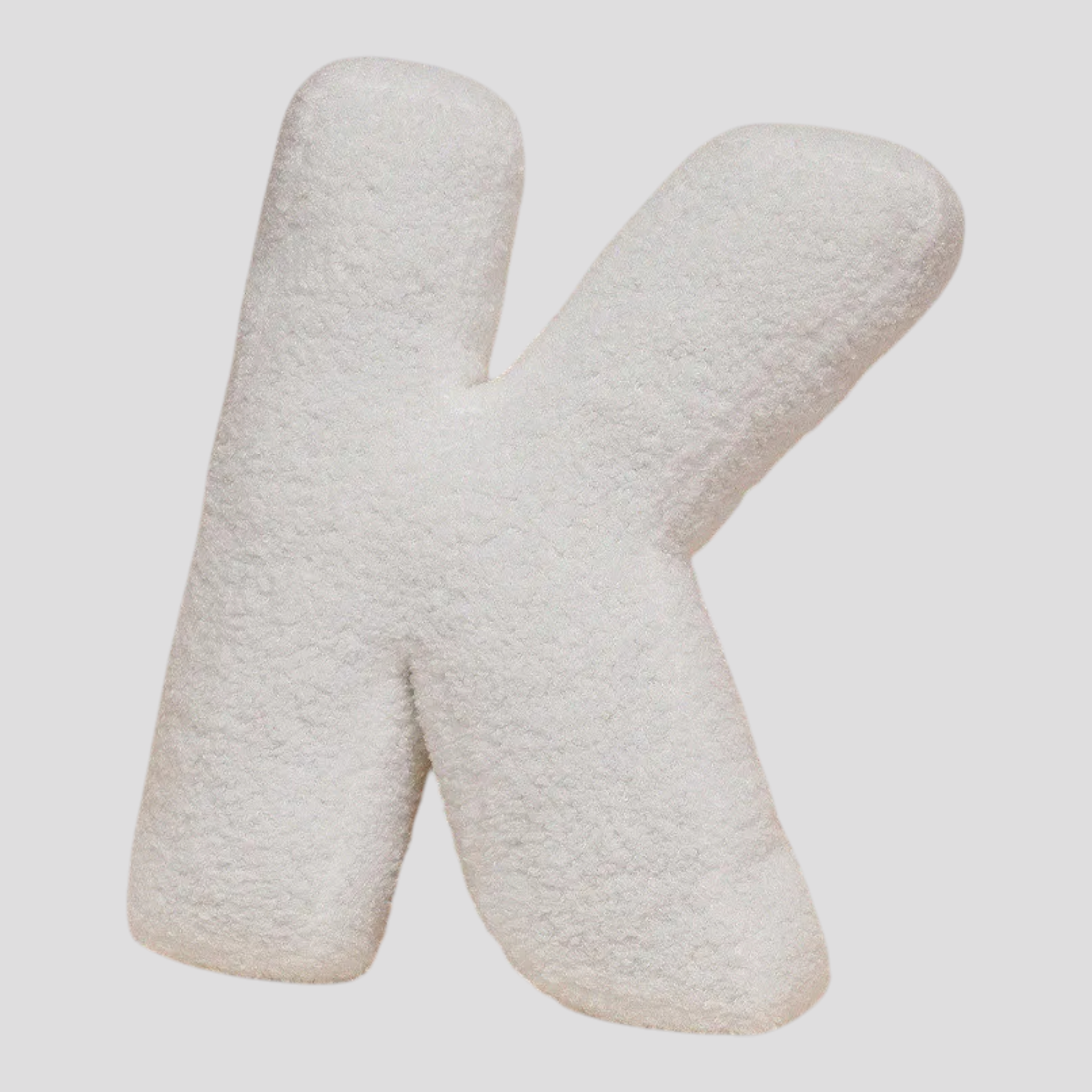 Coussins : Coussin Lettre en Peluche Coton - Alphabet Décoratif Blanc, 40 Cm dans Blanc K de Marche Lino