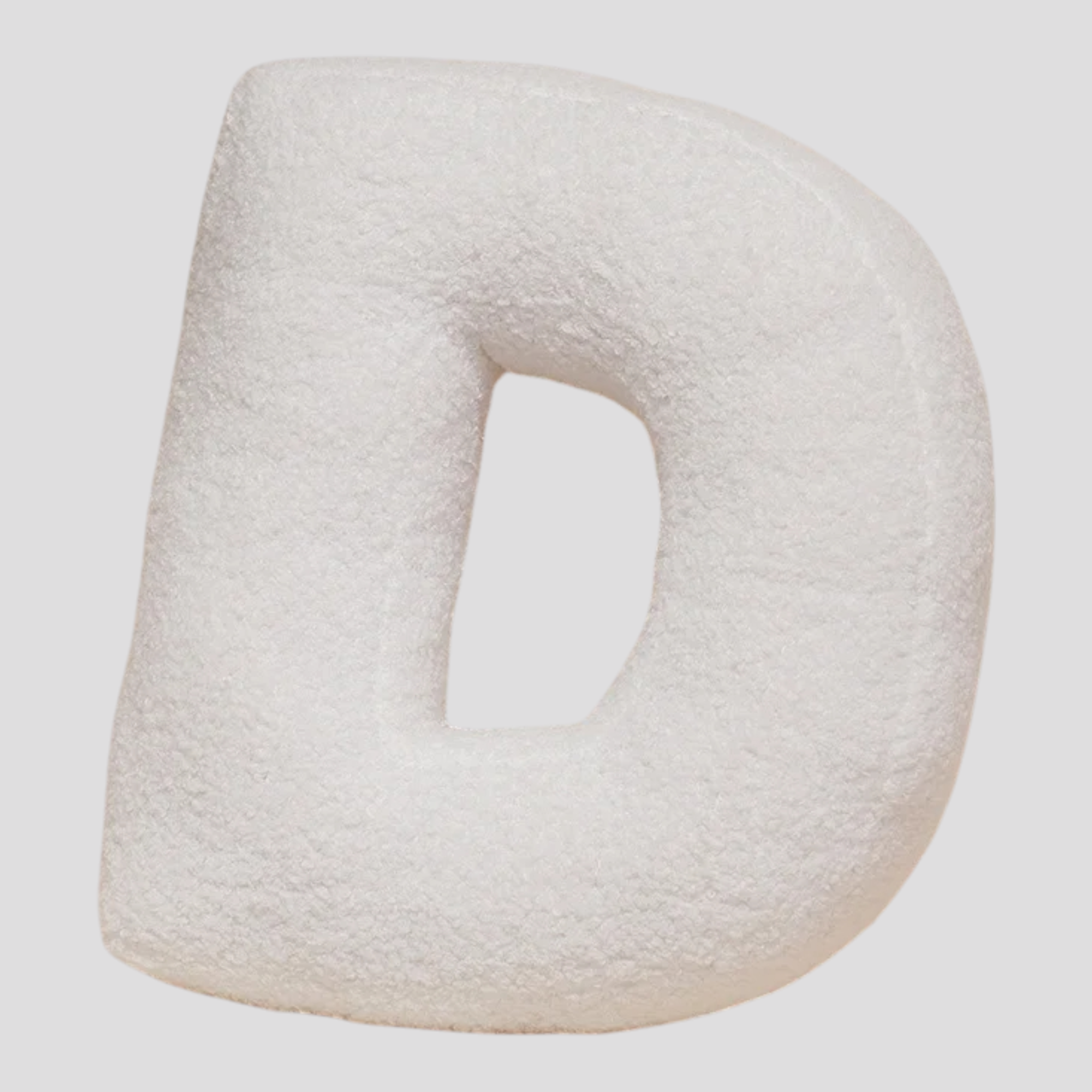 Coussins : Coussin Lettre en Peluche Coton - Alphabet Décoratif Blanc, 40 Cm dans Blanc D de Marche Lino
