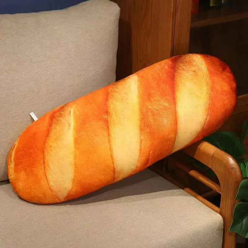 Coussin en Peluche Forme de Pain – Décoratif, Doux et Original – 50/70 cm