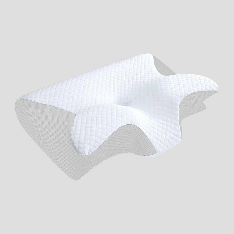 Coussins de cou : Oreiller Ergonomique Cervical en Mousse à Mémoire de Forme, Housse Lavable Hypoallergénique pour Adulte dans Blanc de Marche Lino