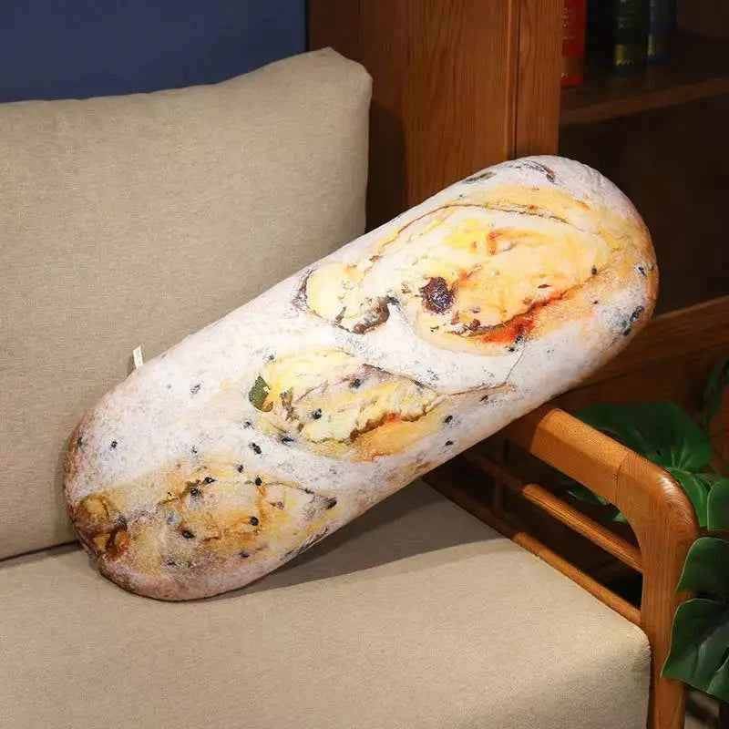 Coussin en Peluche Forme de Pain – Décoratif, Doux et Original – 50/70 cm