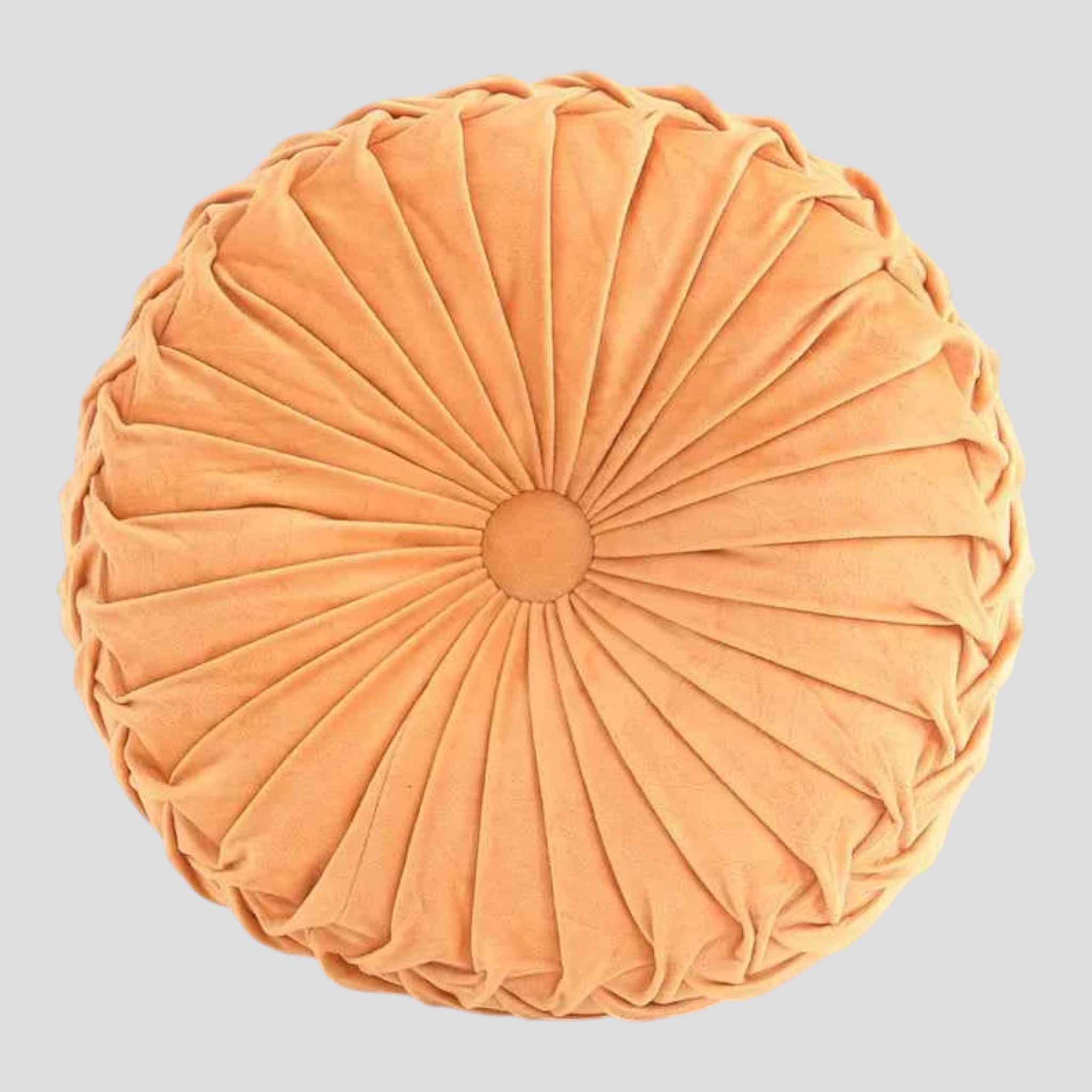Coussins décoratifs : Coussin Rond Plissé 3D en Velours - 3 Cm dans Or 35x35CM de Marche Lino