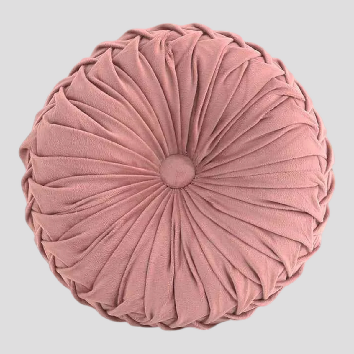 Coussins décoratifs : Coussin Rond Plissé 3D en Velours - 3 Cm dans Rose 35x35CM de Marche Lino