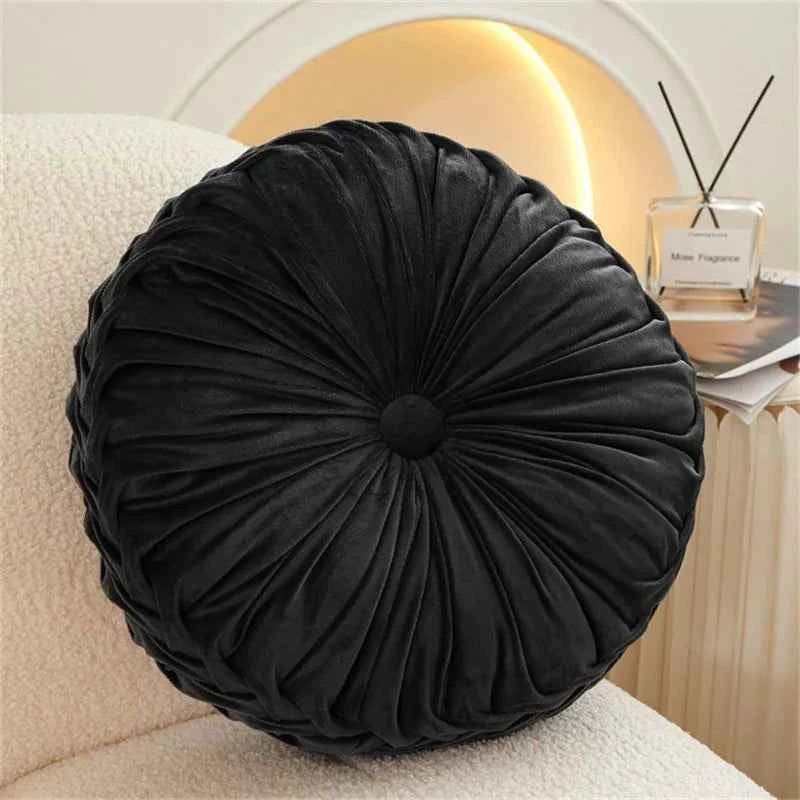 Coussins décoratifs : Coussin Rond Plissé 3D en Velours - 3 Cm dans de Marche Lino