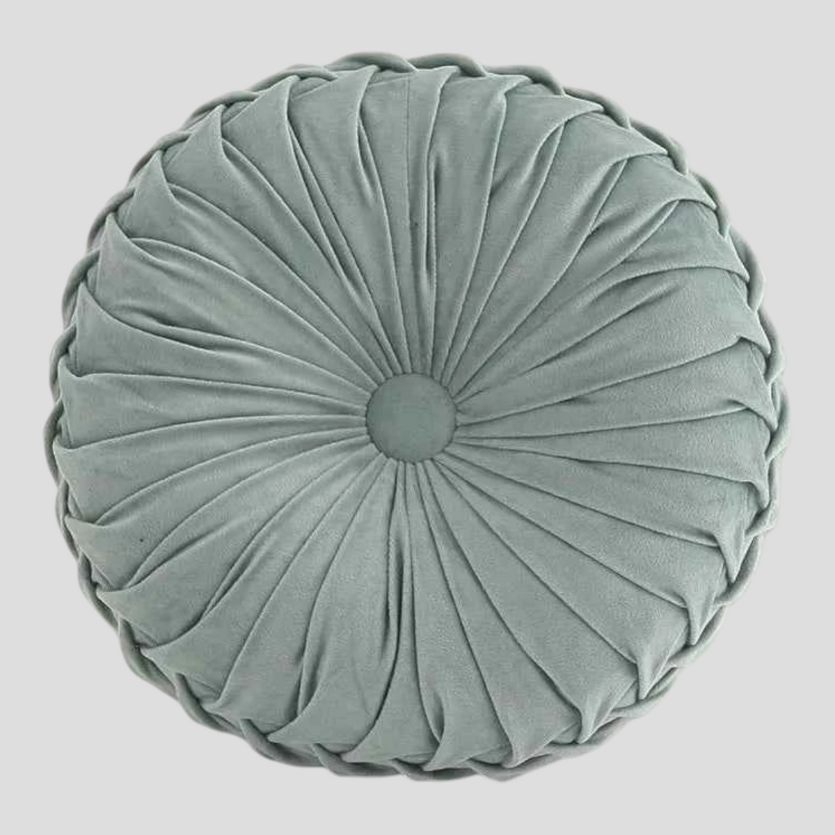 Coussins décoratifs : Coussin Rond Plissé 3D en Velours - 3 Cm dans Vert 35x35CM de Marche Lino