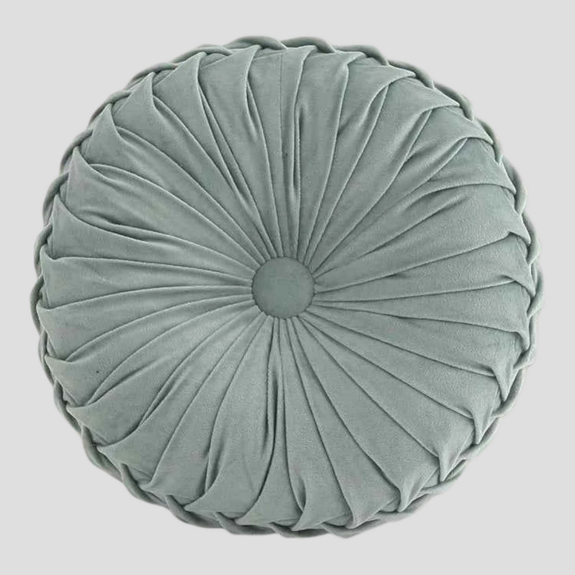 Coussin Rond Plissé 3D en Velours – 3 Cm