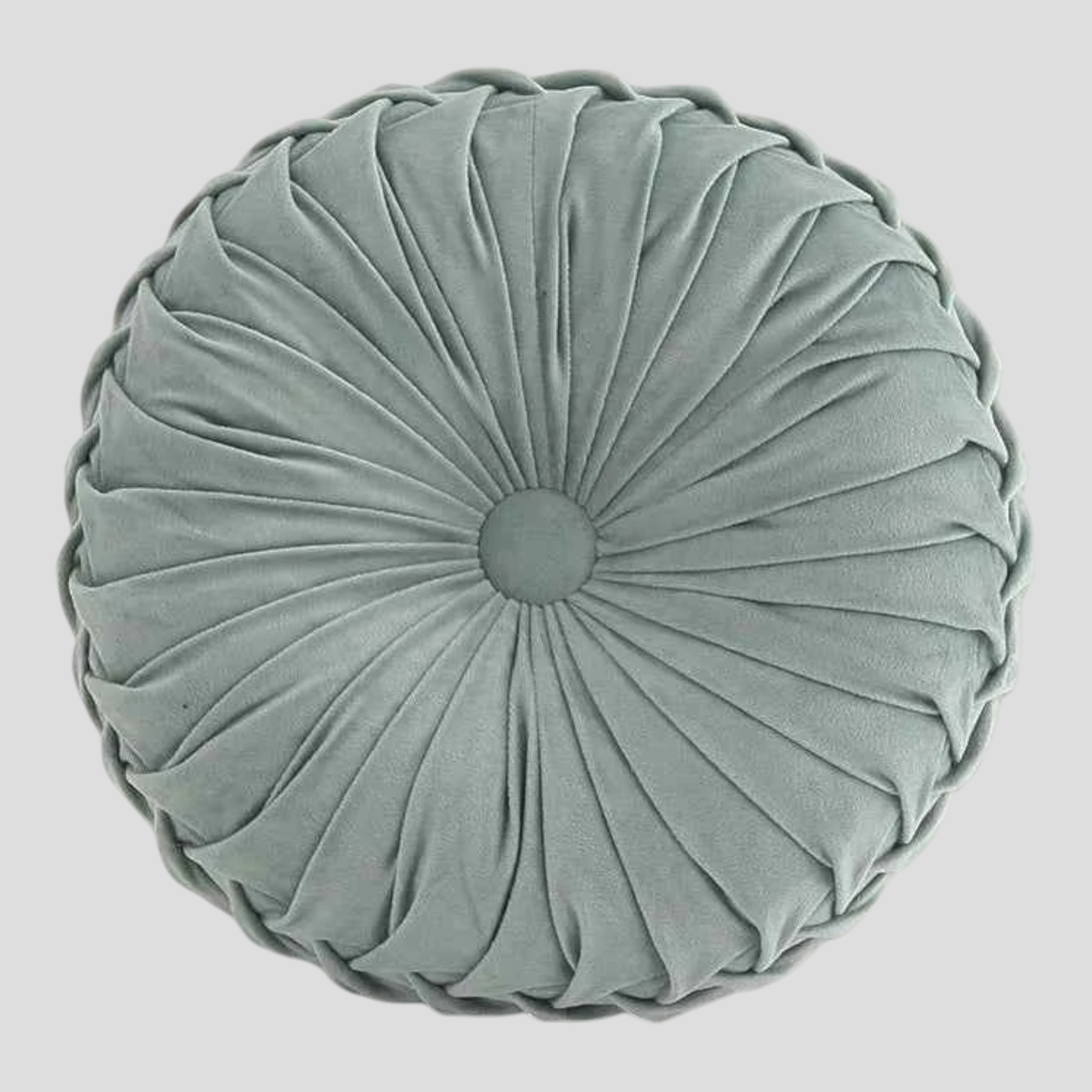 Coussins décoratifs : Coussin Rond Plissé 3D en Velours - 3 Cm dans Vert 35x35CM de Marche Lino