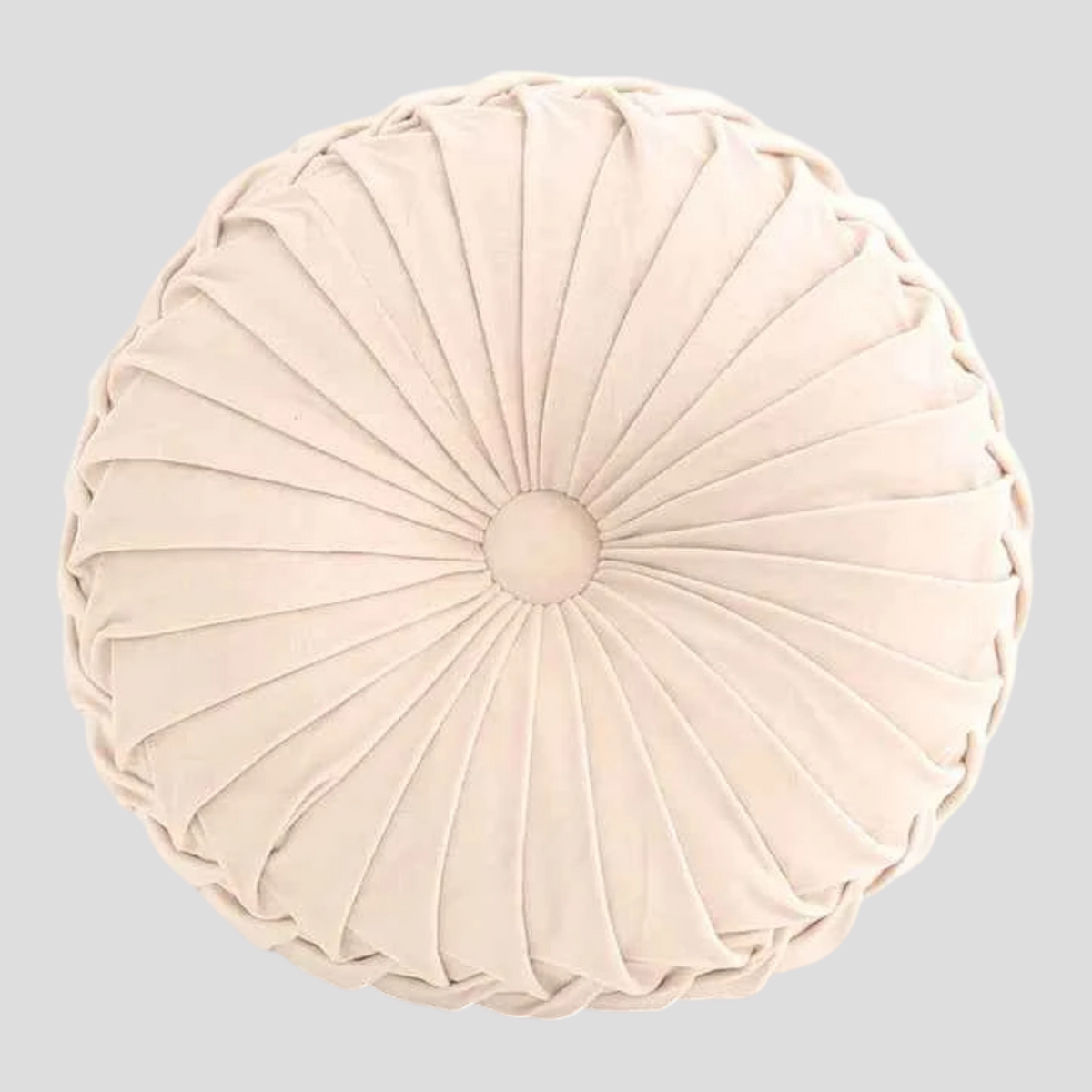 Coussins décoratifs : Coussin Rond Plissé 3D en Velours - 3 Cm dans Blanc 35x35CM de Marche Lino